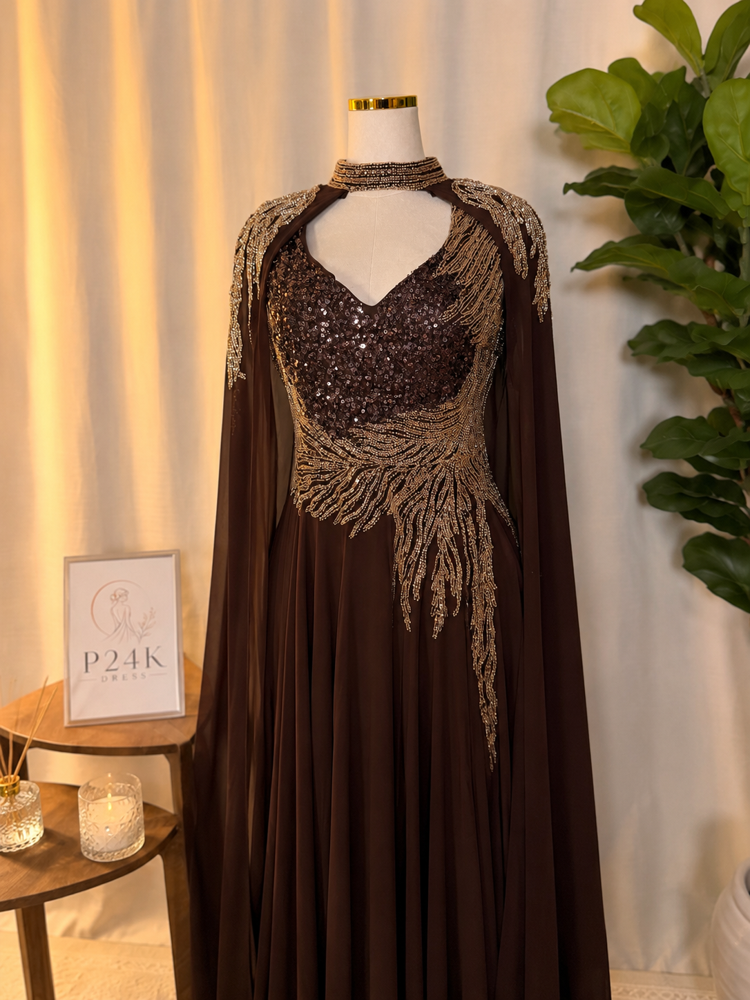 Chocolate Brown Luxury Dress ✨