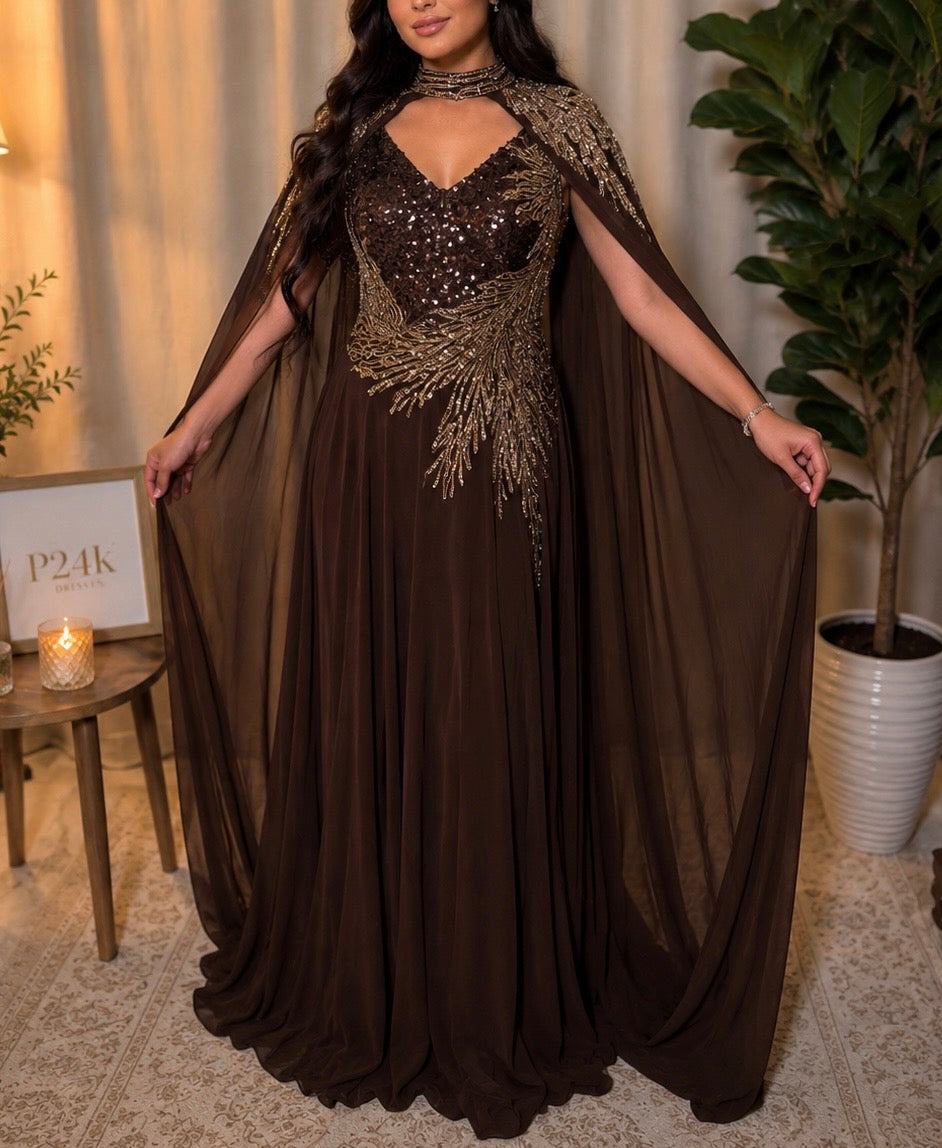 Chocolate Brown Luxury Dress ✨