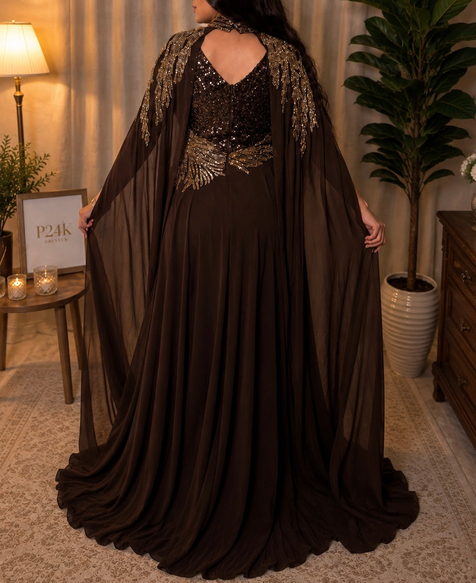 Chocolate Brown Luxury Dress ✨