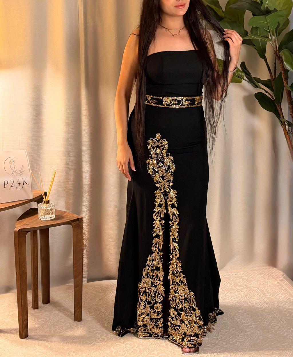 Elegant Black & Gold 3-Piece Kaftan Set ✨