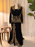 Elegant Black & Gold 3-Piece Kaftan Set ✨