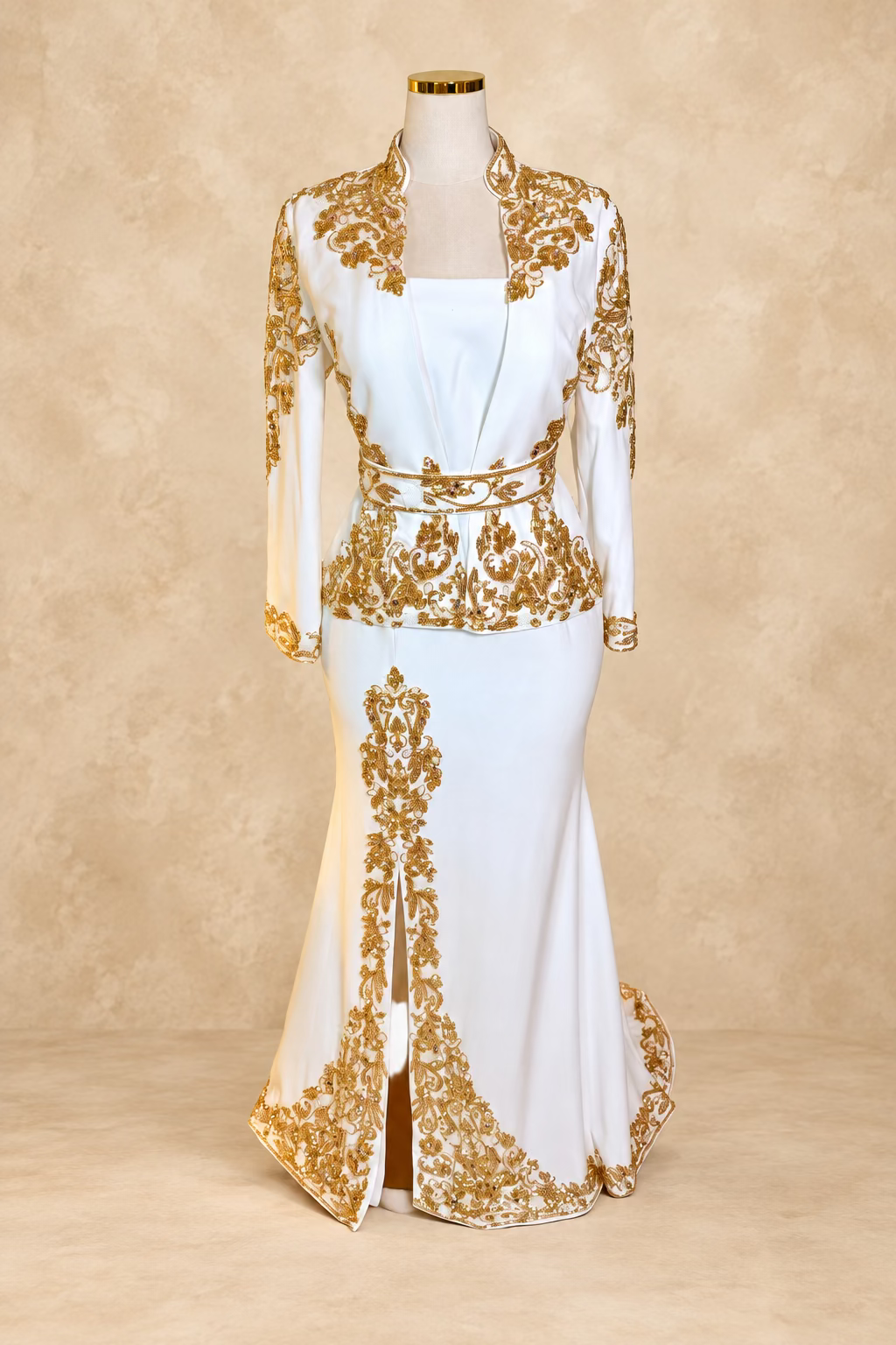 The White & Gold Kaftan Dress
