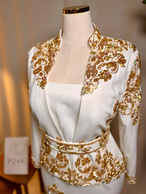 The White & Gold Kaftan Dress