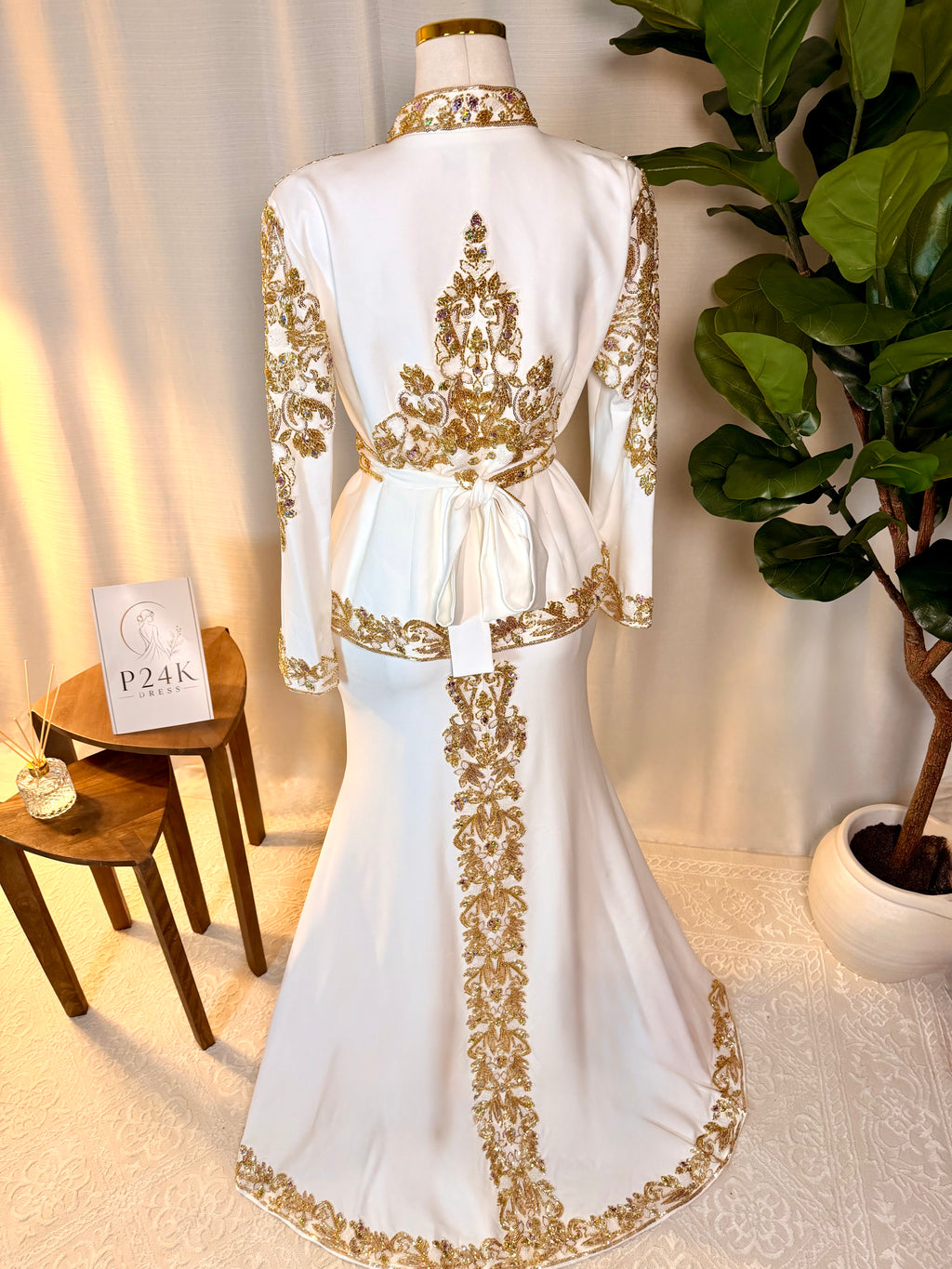 The White & Gold Kaftan Dress