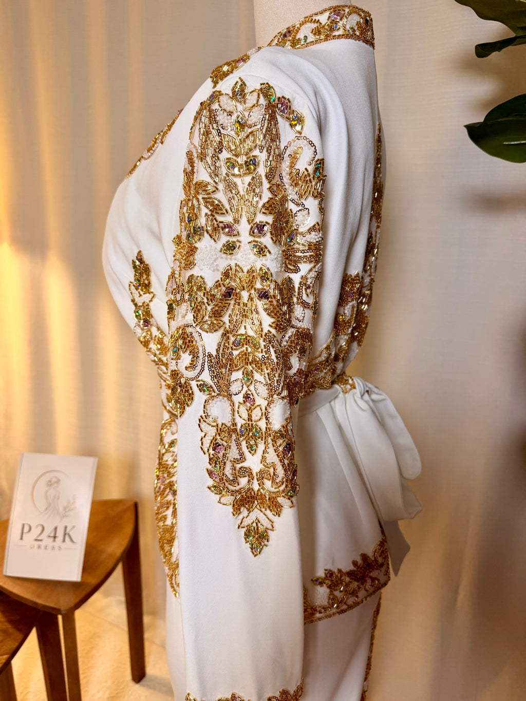 The White & Gold Kaftan Dress