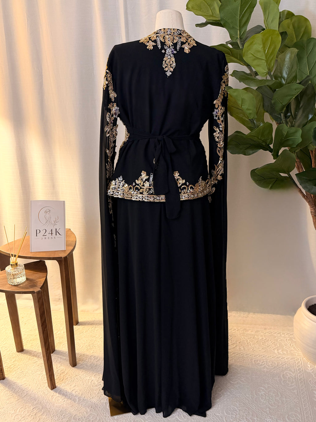 Black & Gold Luxury 3-Piece Kaftan Set